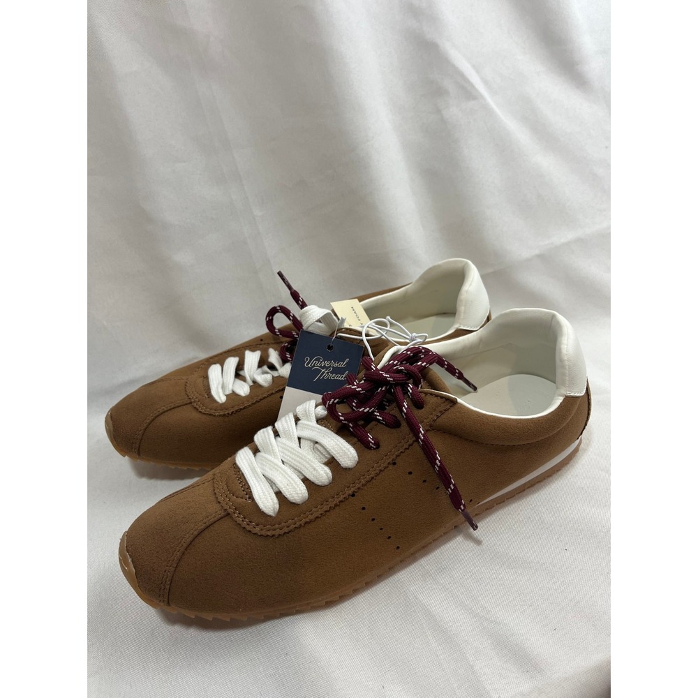 Universal Thread Womens Cognac Brown Faux Suede Memory Foam Sneakers Size 10 NEW